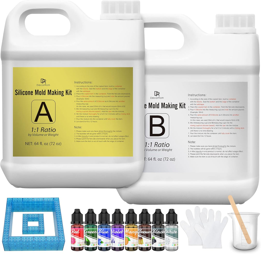 Silikon Kautschuk - 4kg/3.8L Flüssig Silikon mit Silikon Farben, Ziegel Entformen für Silikonform He