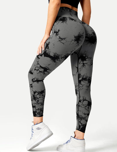 ZAAYO Damen Gym Leggings Sport Booty Scrunch Butt High Waist Seamless Yoga Hosen # A Scrunch Schwarz