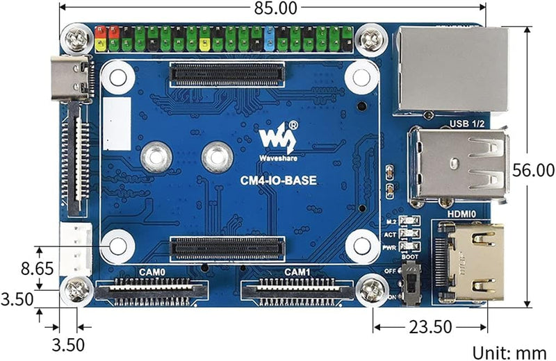 Mini Base Board (B) Designed for Evaluating Raspberry Pi Compute Module 4 CM4 Or Being Integrated In