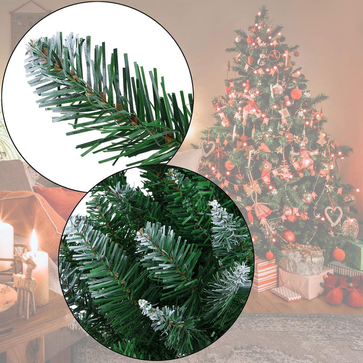 BB Sport Christbaum Weihnachtsbaum 180 cm Mittelgrün-Puderzucker PVC Tannenbaum Künstlich Standfuss
