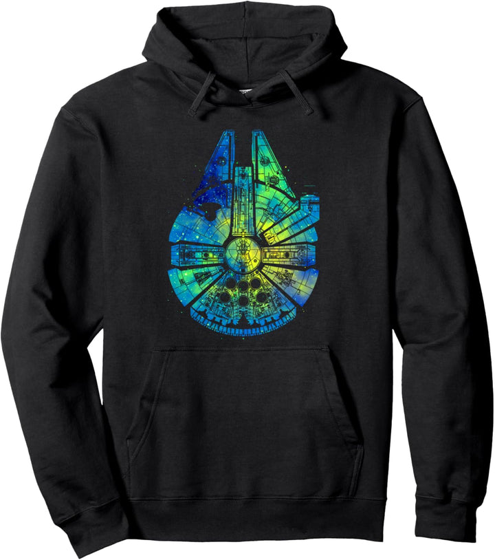 Star Wars Millennium Falcon Water Color Ink Splatter Pullover Hoodie