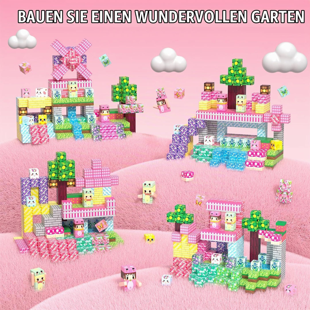 Magnetische Bausteine 200 Stück, Magnetbausteine Kinder ab 3 Jahre, Magnetic Blocks für Jungen Mädch