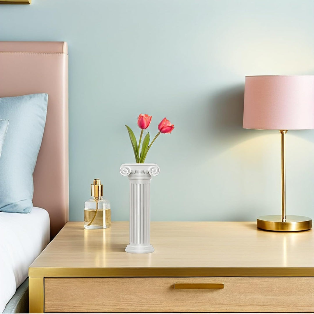 Yardwe Weisse römische Säulen, griechische Säulen, Mini-Harz-Dekorationen für Heimdekoration, Statue