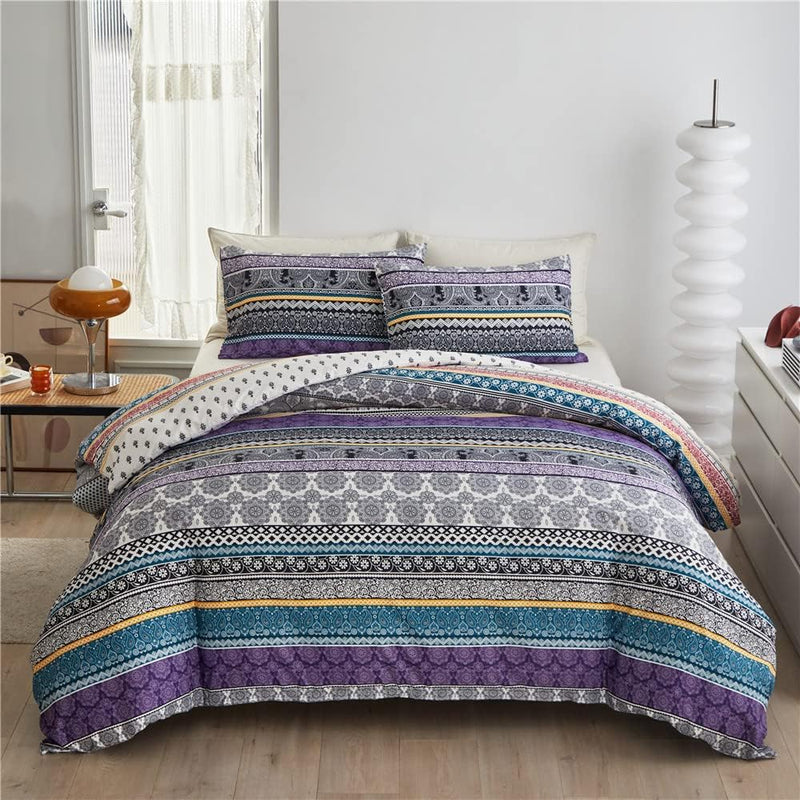 Bettdecke 155x220 Ganzjahresdecke 4 Jahreszeiten Bohemian Sommer Winter Bunt Blumen Muster Sommerdec