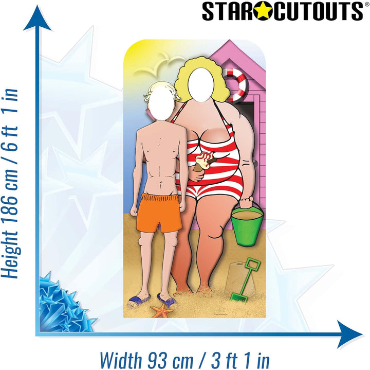 Star Cutouts SC134 Fotoaufsteller mit Strandpärchen-Motiv, aus Pappe