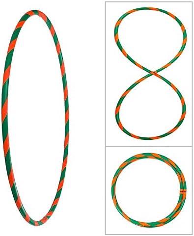 Bunter Hula Hoop Reifen, faltbar, Ø90/95/100cm Grün-Orange Ø100cm, Grün-Orange Ø100cm