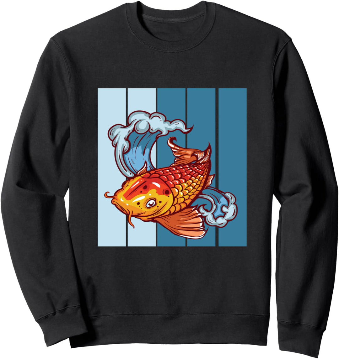 Bunte japanische Koi Fisch Geschenk Karpfen Koi Teich Sweatshirt
