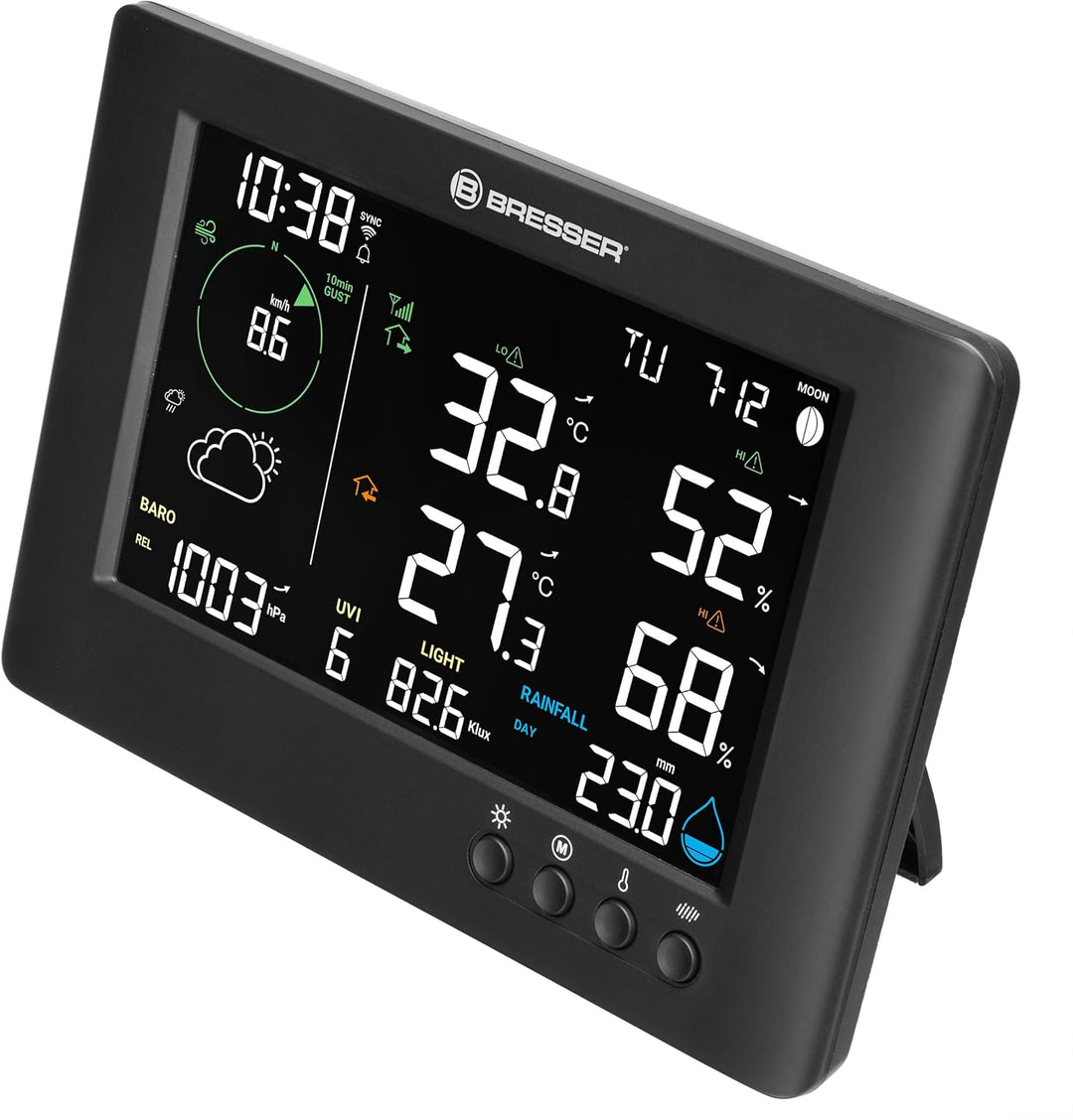 Bresser WLAN 7-in-1 Wetterstation TB: Umfangreiche Daten, Grafik-Prognose, Multi-Sensor, Innenklima-