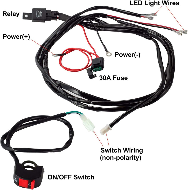 WinPower Relais-Kit für Kabelbaum Schalter mit 2 Lampen Anschlüssen für Motorrad Lichter fahren/Zusä