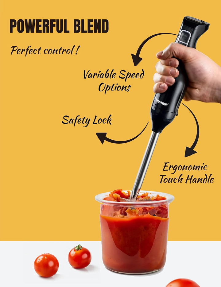 Bestron Stabmixer, Pürierstab mit 2 Geschwindigkeitsstufen & ergonomischer Handgriff, Staab abnehmba
