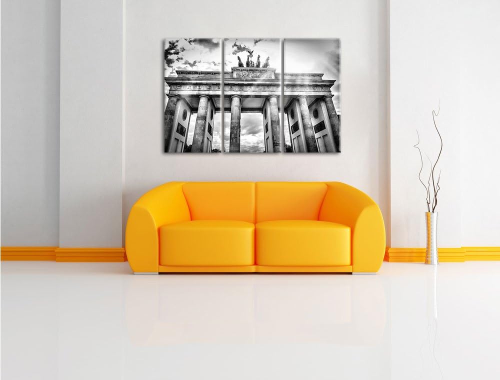 Pixxprint Brandenburger Tor Berlin als Leinwandbild/Grösse: 3 Teilig (120x80) cm/Wandbild/Kunstdruck