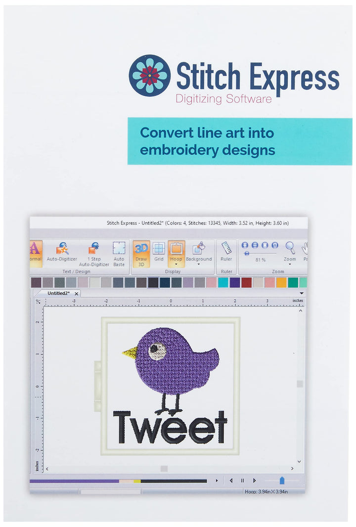 Brother SAEXPRESS-Stitch Express (Auto Digitizing Software), Kunststoff Edelstahl, ohne