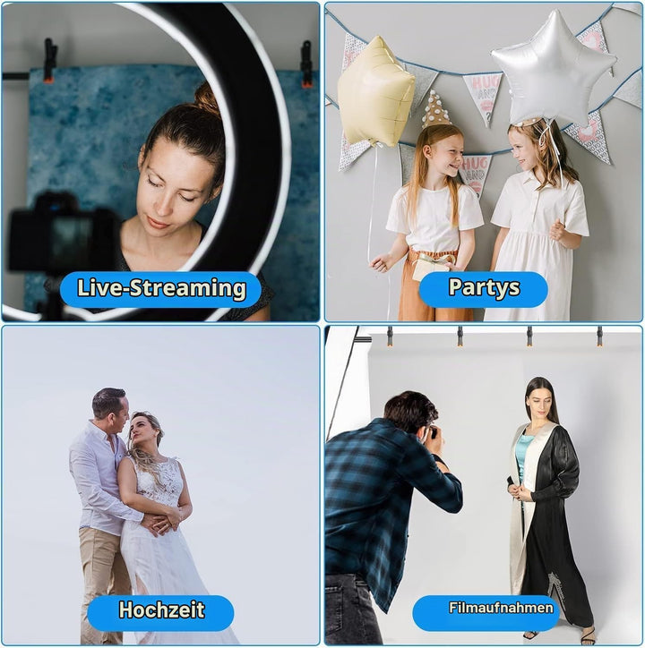 EMART T Form Hintergrund Ständer Hintergrundsystem, 1,5mx2,6m Fotohintergrund Ständer mit 4 Federcli