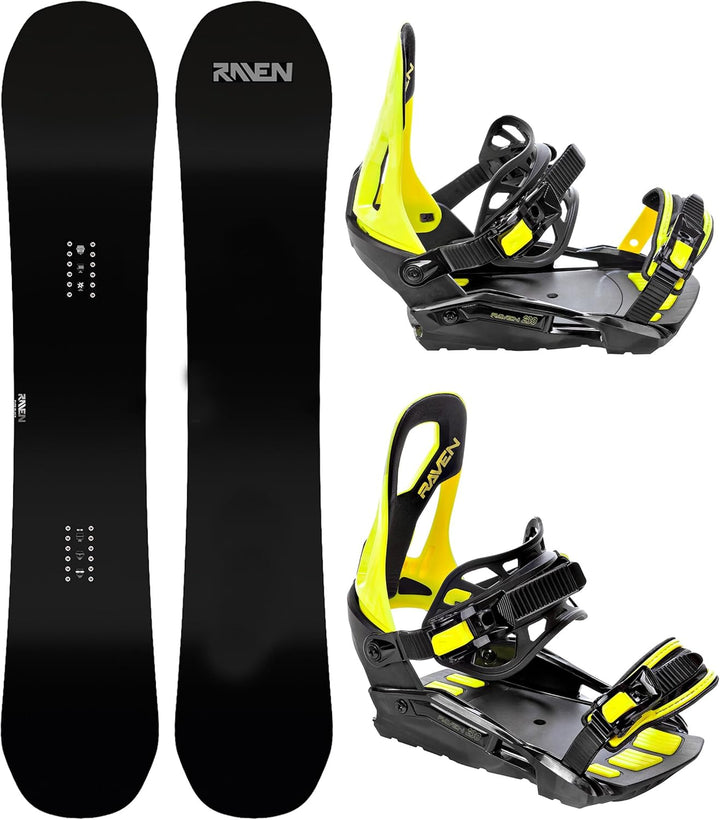 RAVEN Snowboard Set: Snowboard Pure Black + Bindung s230 Black Snowboard 148 cm + Bindung S/M s230 L