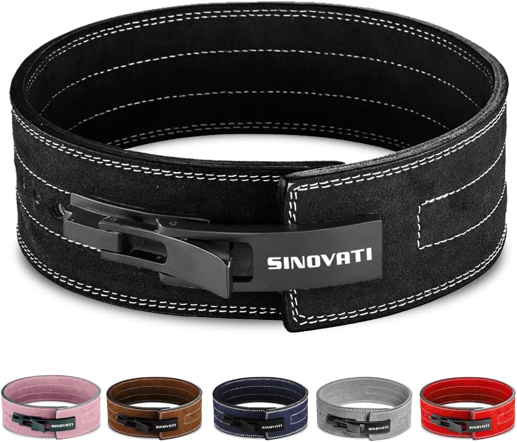 SINOVATI Premium Gewichthebergürtel KDK Gürtel aus Rindsleder mit Schnalle, Weightlifting Lever Belt
