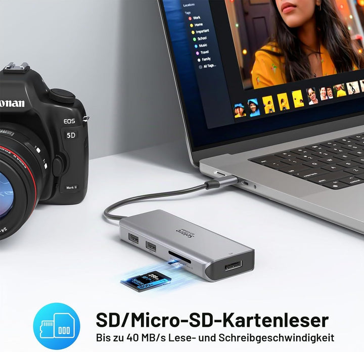 USB C Dockingstation Triple Display Dual HDMI Adapter, 9 in 1 Laptop Docking Station zu Displayport