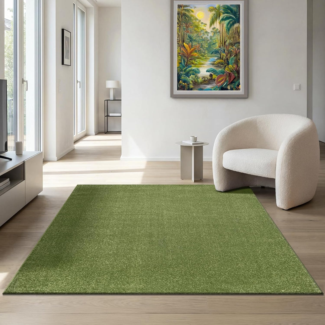 SANAT Kurzflor Teppich Wohnzimmer - Uni Modern Teppiche fürs Schlafzimmer, Arbeitszimmer, Büro, Flur