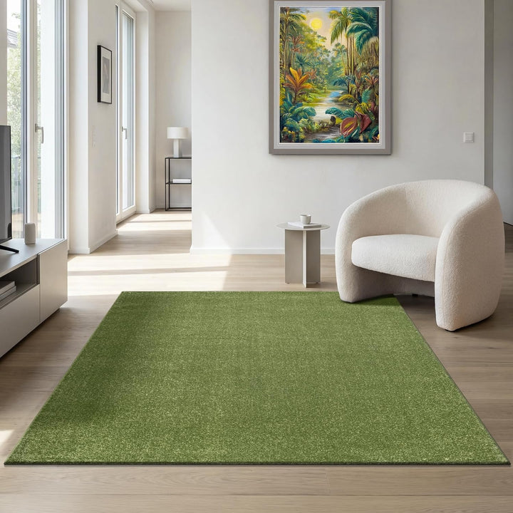SANAT Kurzflor Teppich Wohnzimmer - Uni Modern Teppiche fürs Schlafzimmer, Arbeitszimmer, Büro, Flur