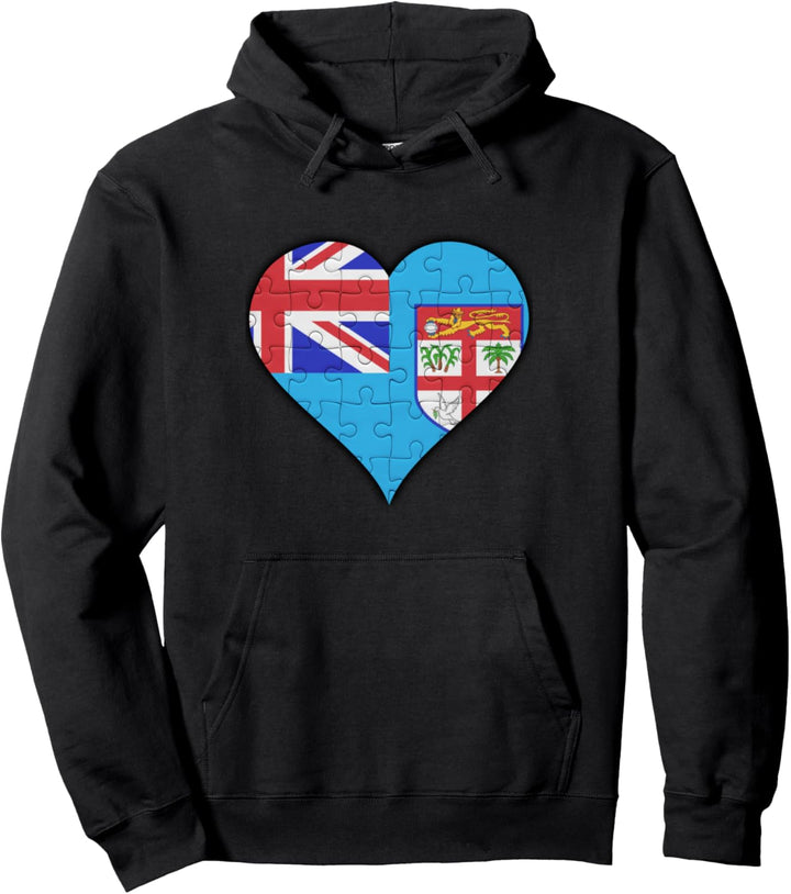 Fidschi Fidschianische Flagge Herz Pullover Hoodie