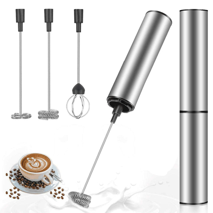 MOSUO Elektrischer Milchaufschäumer, wiederaufladbar, USB und Mini-Handmixer mit Doppel-Schneebesen,