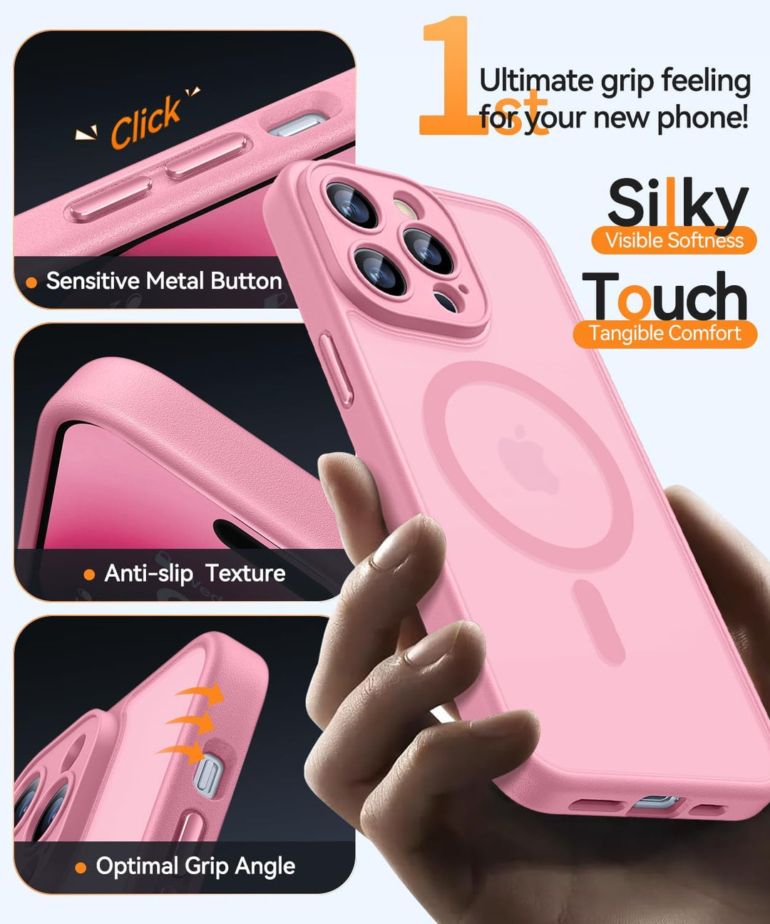 CANSHN 2024 Neu für iPhone 14 Pro Max Hülle mit Kameraschutz für Magsafe (TOP Militärschutz & Magnet
