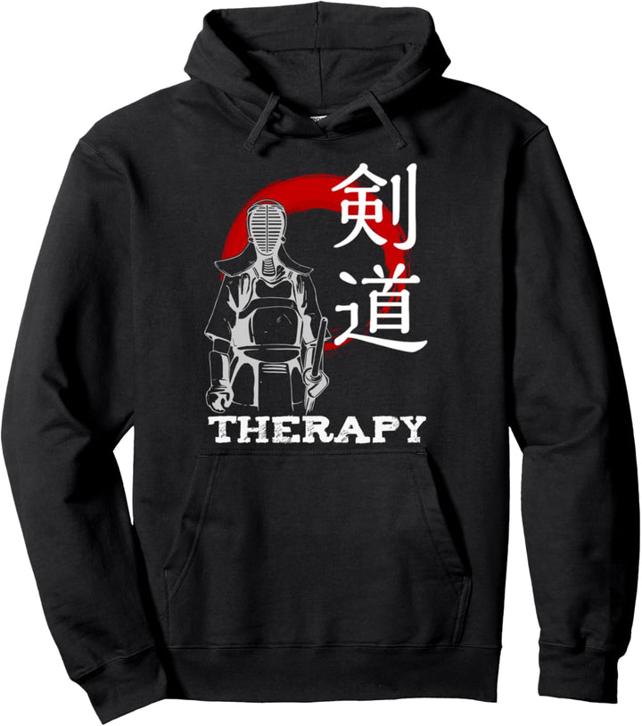 Funny Kendo Therapy Kanji Japanese Martial Arts Dojo Pullover Hoodie