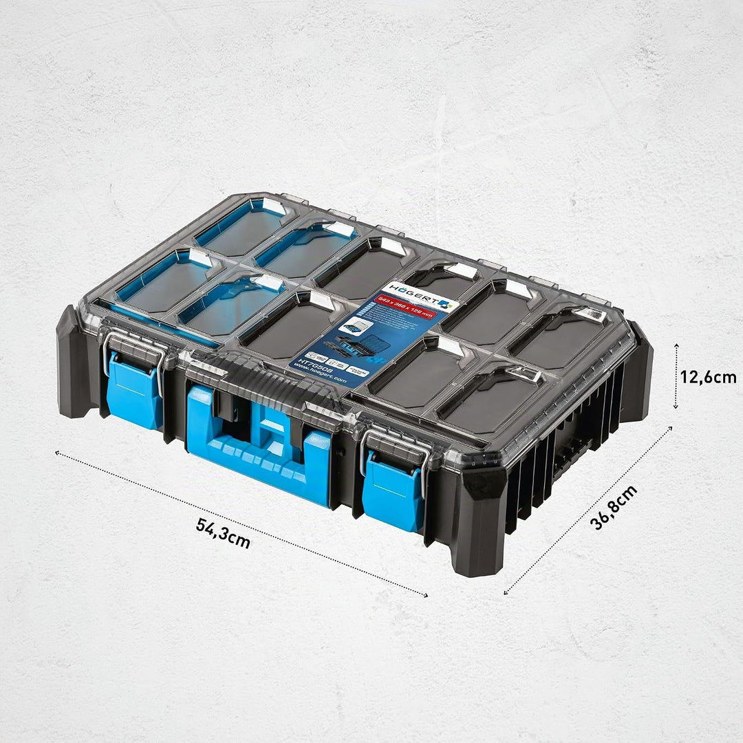 Högert Technik - Hoher Koffer-Organizer HTM, 5 Funktionelle Tassen, Metallscharniere, Resistent Gege