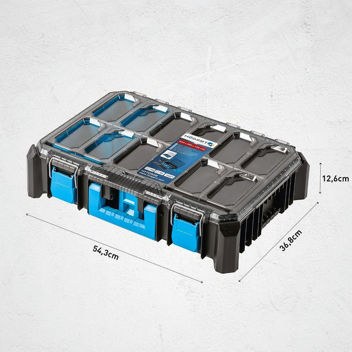 Högert Technik - Hoher Koffer-Organizer HTM, 5 Funktionelle Tassen, Metallscharniere, Resistent Gege