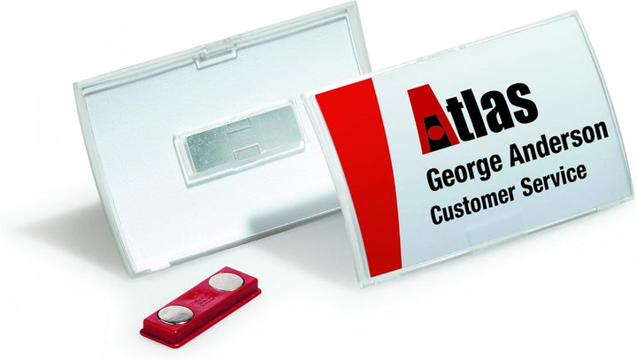 Durable Namensschild Click Fold, mit Magnet, 40 x 75 mm, 70% recycl. PP, 10 Stück, 821219, 40 x 75 m