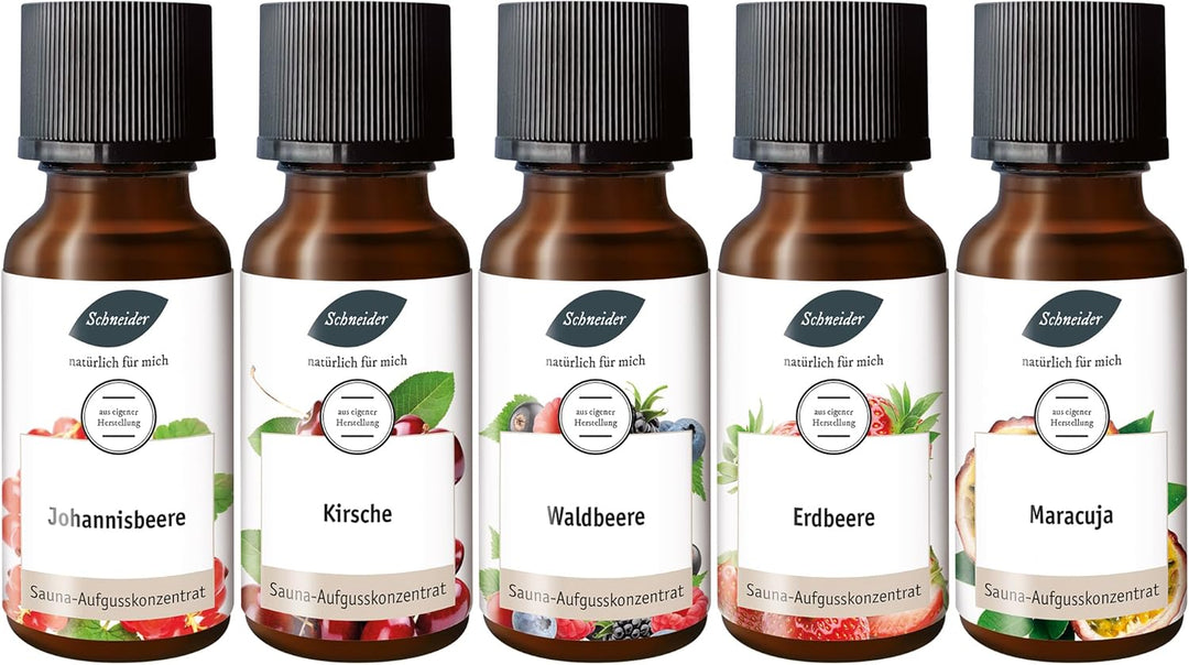 Saunabedarf Schneider - Aufgussset Sweet Dreams 5 x 20 ml Inhalt – fruchtig-süsser Saunaaufguss - wo