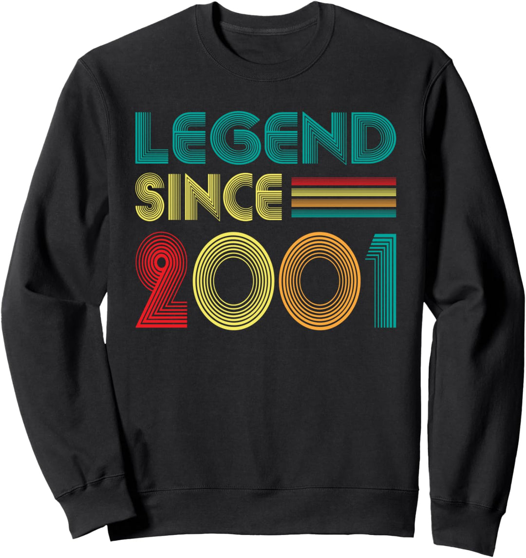 Legend Since 2001 21st Birthday Retro Vintage 21 Years Old Sweatshirt
