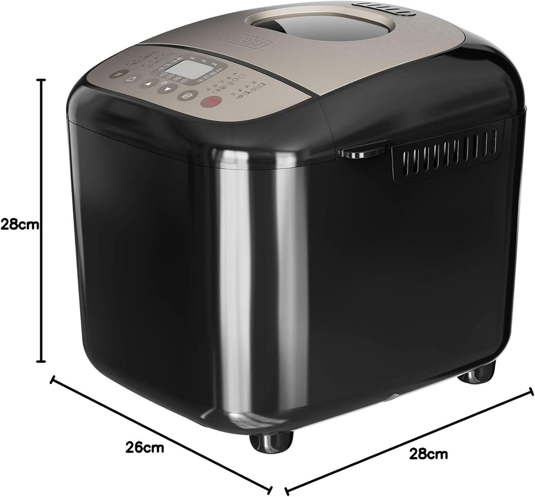BLACK+DECKER BXBM600E – Brotbackautomat 600W | 500g, 750g & 1kg | 17 Programme für Brot, Joghurt, Ku