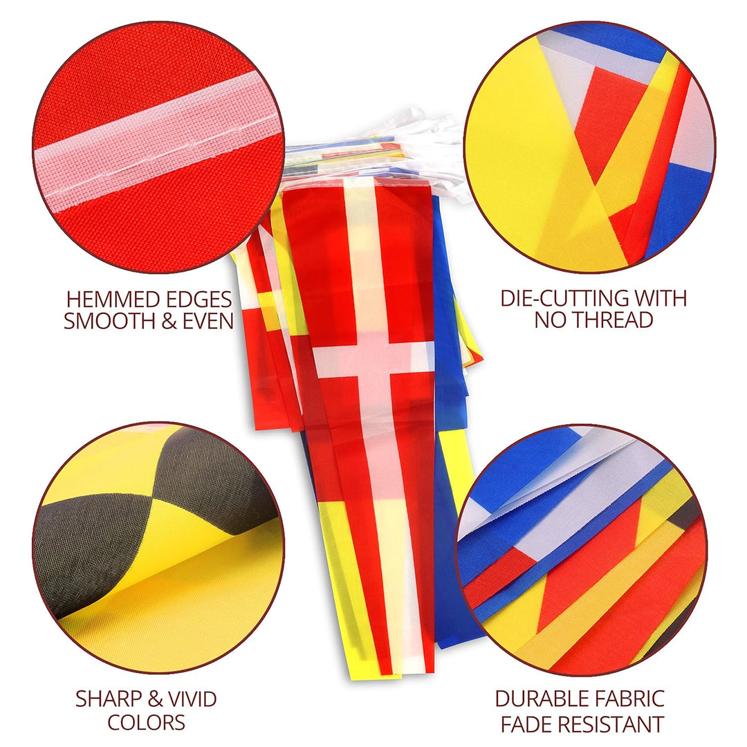 Anley International Maritime Signal Code String Flags Set van 40 vlaggen - 40 voet lange wimpels voo