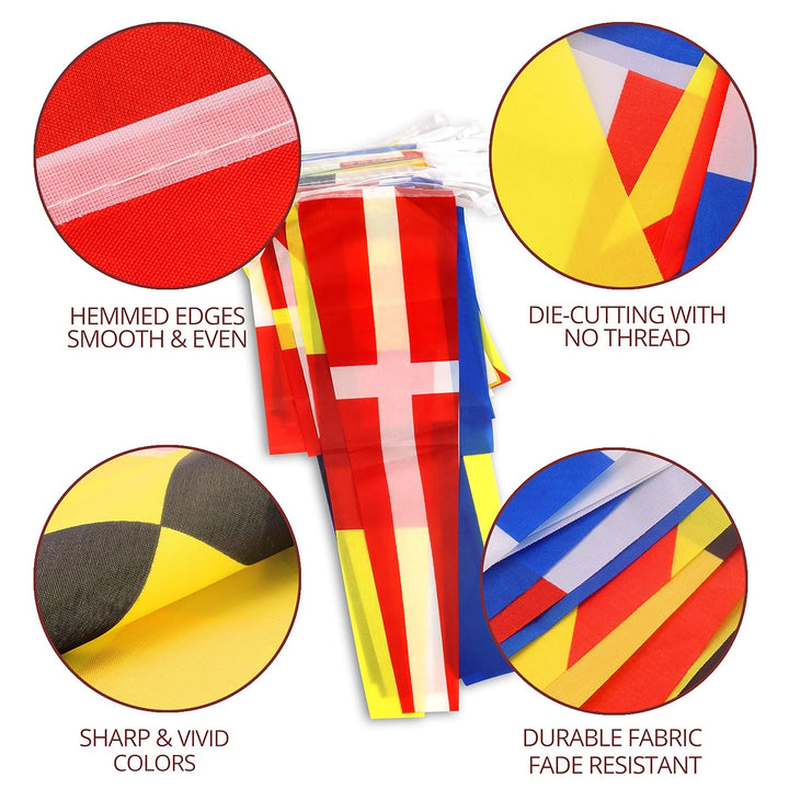 Anley International Maritime Signal Code String Flags Set van 40 vlaggen - 40 voet lange wimpels voo