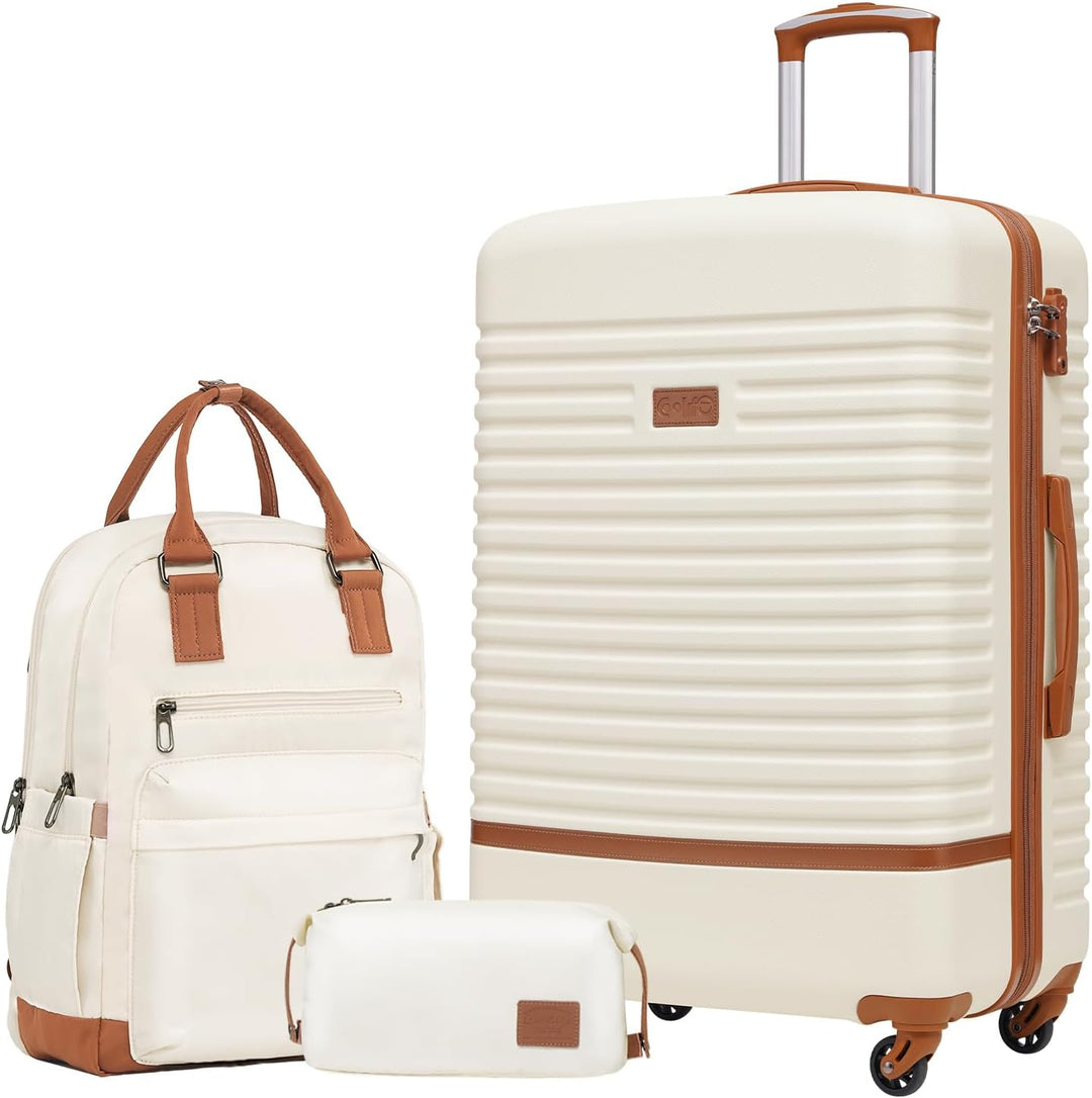 COOLIFE Koffer Trolley Koffer Reisekoffer von ABS Hartschalen Trolley 4 Rollen TSA-Schloss Der Koffe
