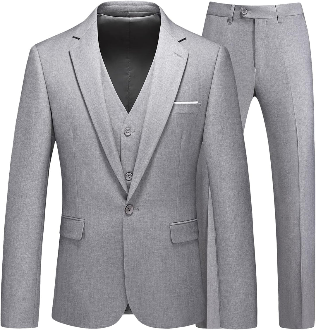 KUDMOL Herren 3-Stücke Anzug Business EIN Knopf Smoking Anzug für Männer Smoking Klassische Blazer W