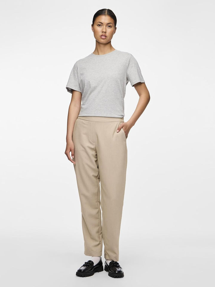 PIECES Damen Pcboss Mw Ankle Pants Noos Hose XS White Pepper, XS White Pepper