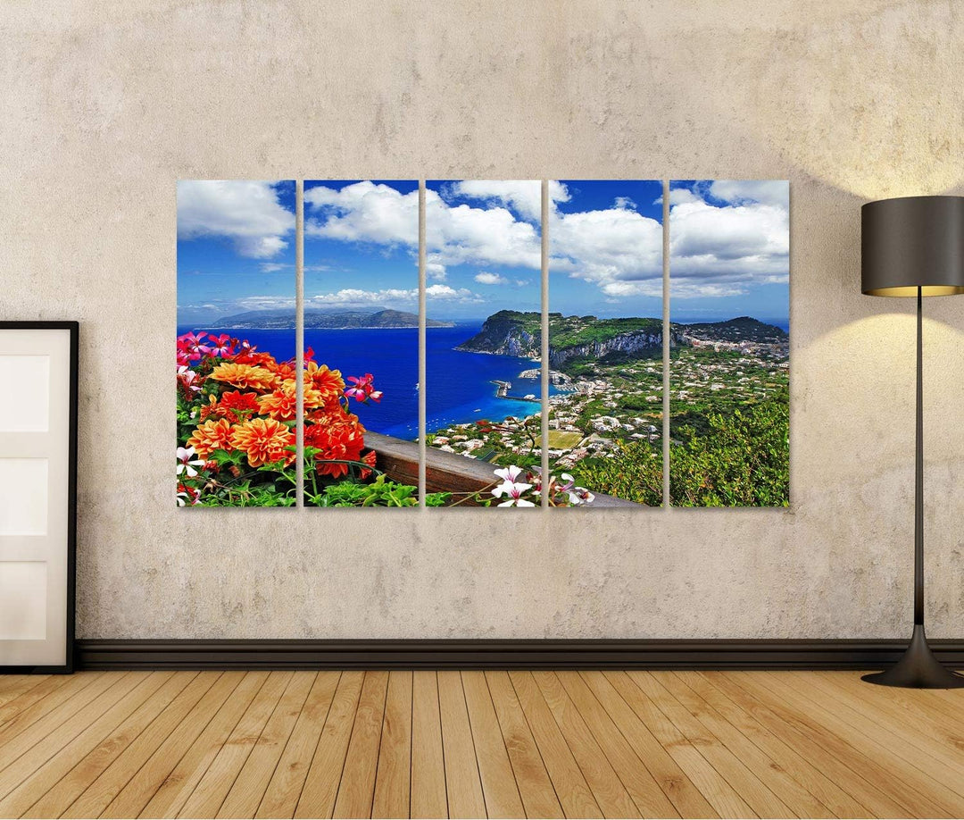 Bild Bilder auf Leinwand malerische Insel Capri Italien Wandbild Poster Leinwandbild RDJ Leinwand 16