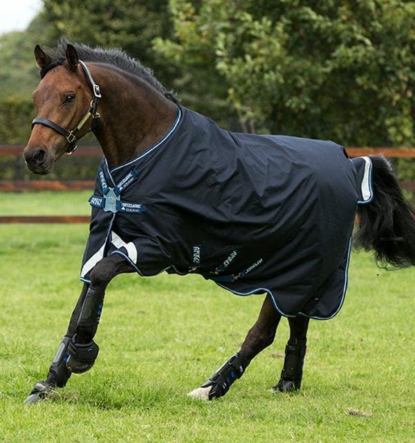 Horseware Amigo Bravo Turnout 12 Original lite 100 g Disc Navy/Turquoise Gr. wählbar 115 cm / 5`6, 1