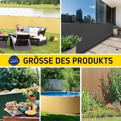jarolift PVC Sichtschutzmatte Balkon Sichtschutz Wetterfest für Garten Terrasse, Sichtschutzzaun Bal