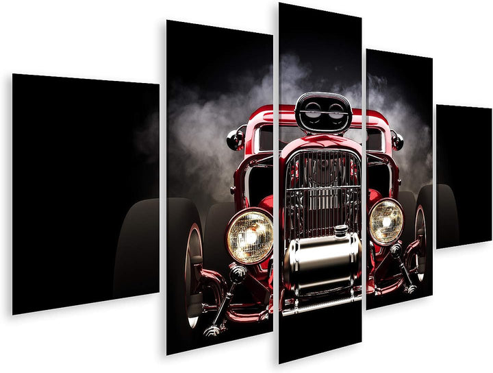 islandburner Bild auf Leinwand Hotrod Mit Rauch Hintergrund 3D Modell Bilder Wandbilder Poster Leinw