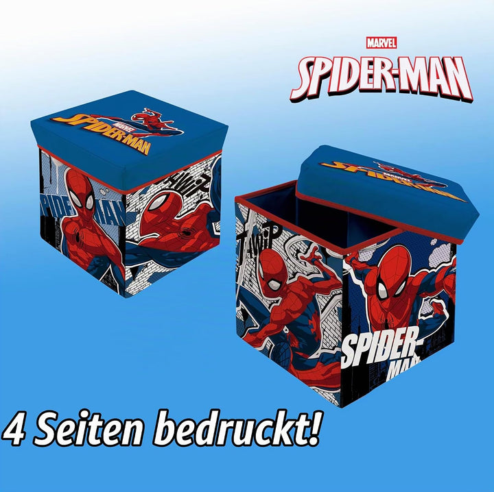 Superdiver - Aufbewahrungsbox und Hocker Spiderman - Offizielle Lizenz Marvel - 30x30x30 cm - Faltba