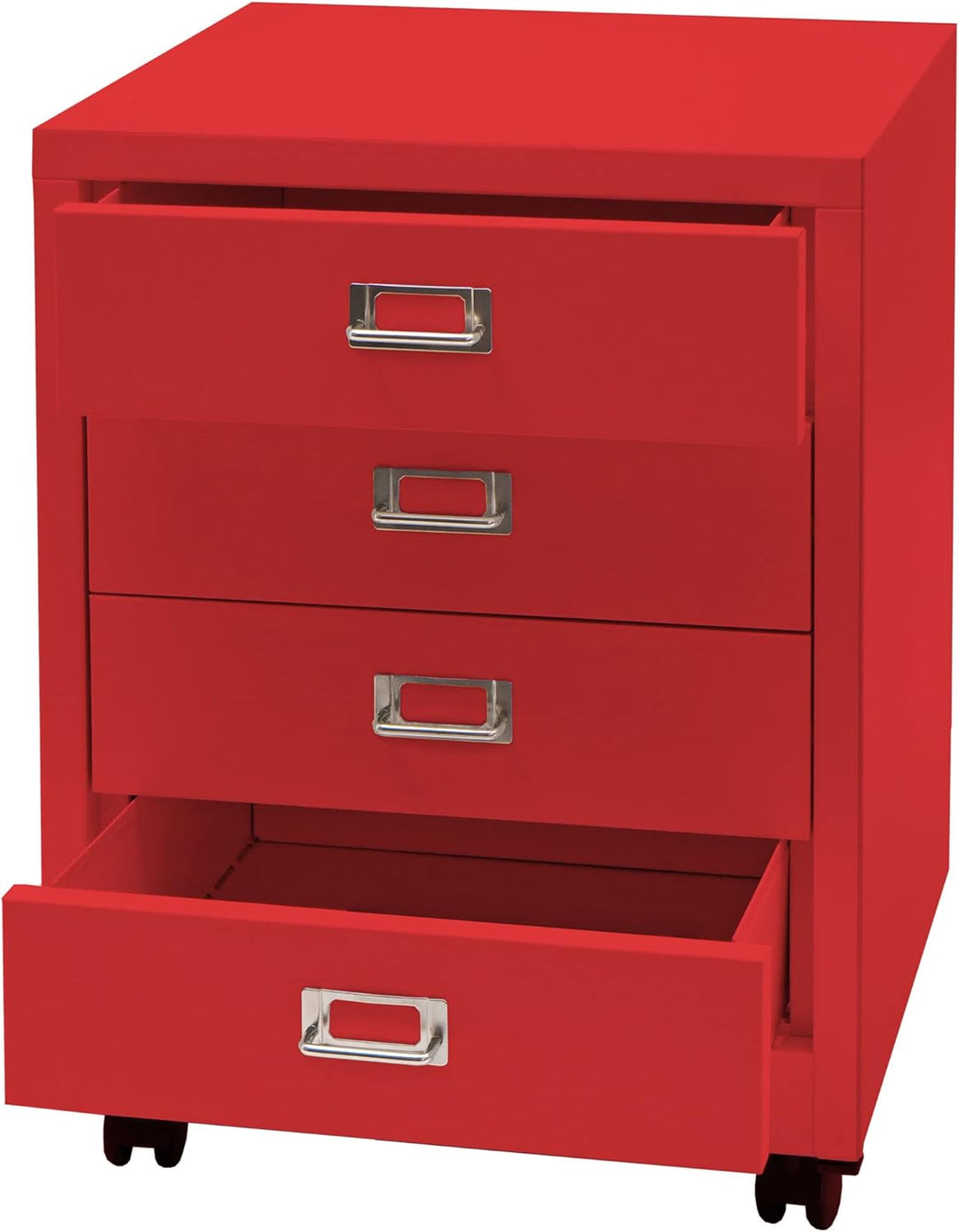 Mendler Rollcontainer HWC-L49, Schubladenschrank Stahlschrank Aktenschrank, Metall 55x40x41cm 4 Schu