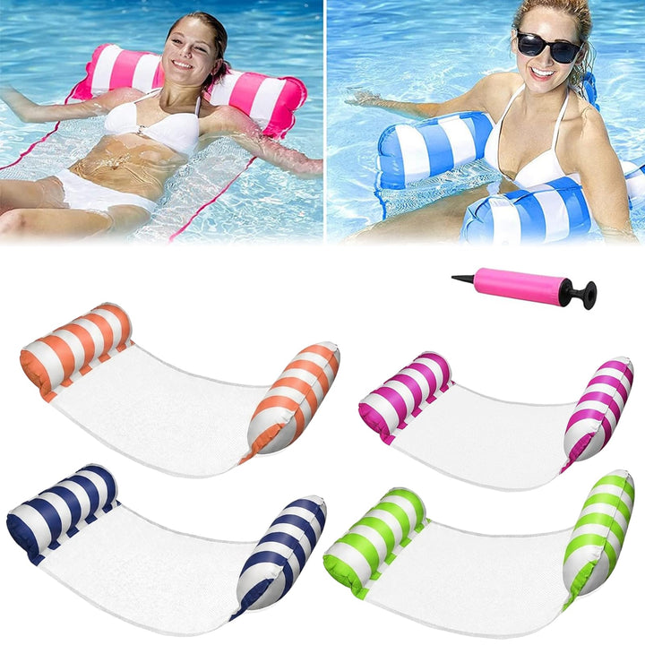 Wasserhängematte,Zusammenklappbar Aufblasbares Schwimmbett, 4 In 1 Aufblasbare Wasserspielzeug,Pool