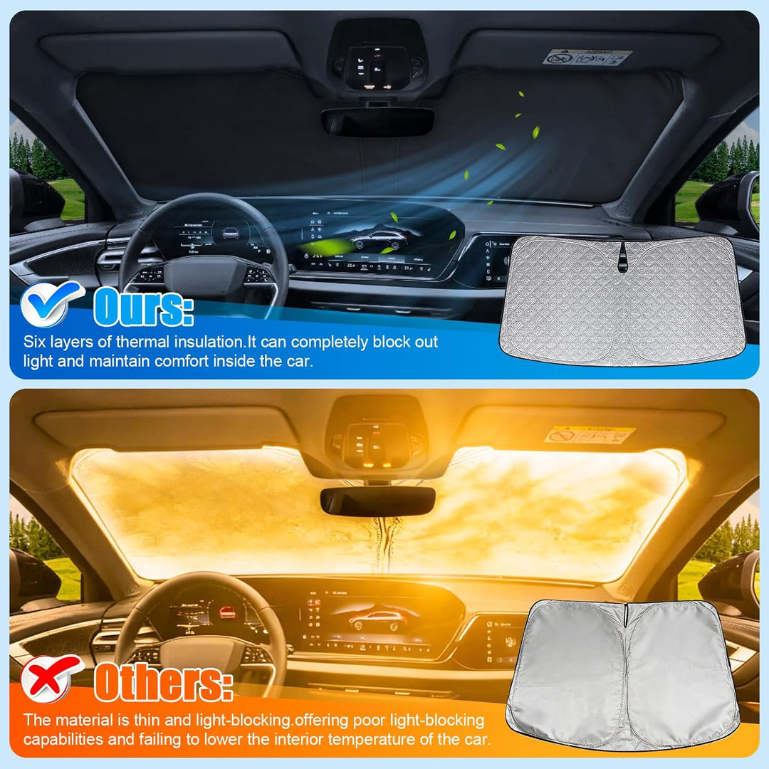 Auto Frontscheiben Sonnenblende Ersatz für Ford Focus MK3 2010-2018, Faltbarer Sonnenschutz für Auto