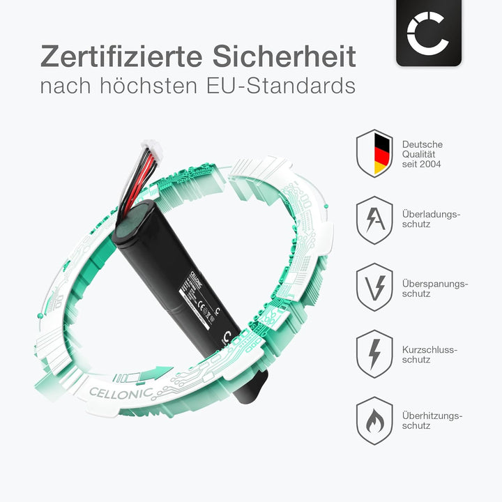CELLONIC, Lautsprecherakku kompatibel mit Teufel Boomster (2020), ICR18650 (5200mAh, 11.1V) Ersatzak
