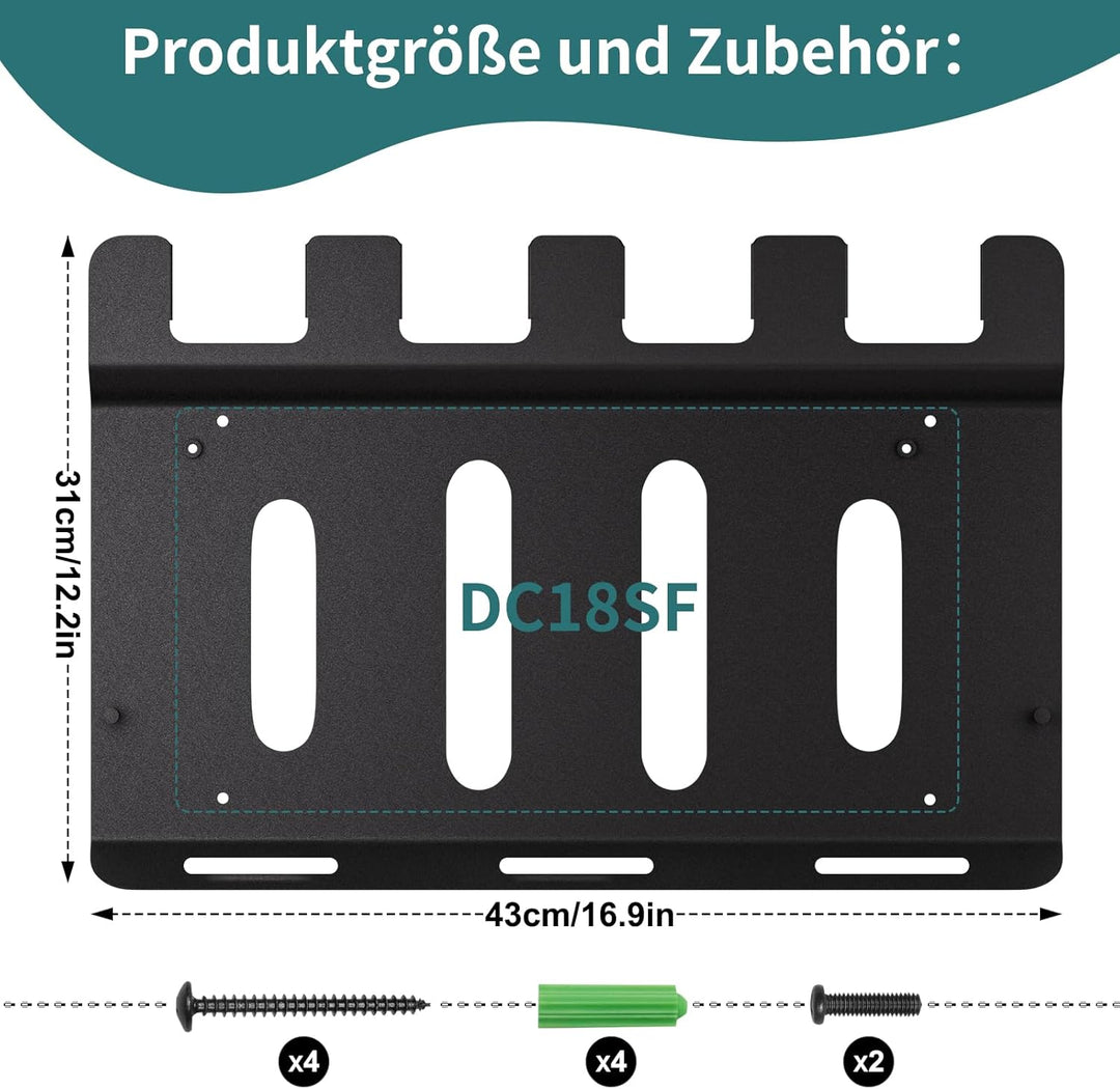 Wandhalterung Ladegeräthalter Für Makita DC18SF ladegerät,18V 14,4V Akku und Akku Bohrschrauber, Sta