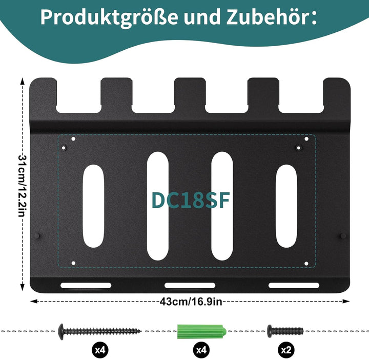 Wandhalterung Ladegeräthalter Für Makita DC18SF ladegerät,18V 14,4V Akku und Akku Bohrschrauber, Sta
