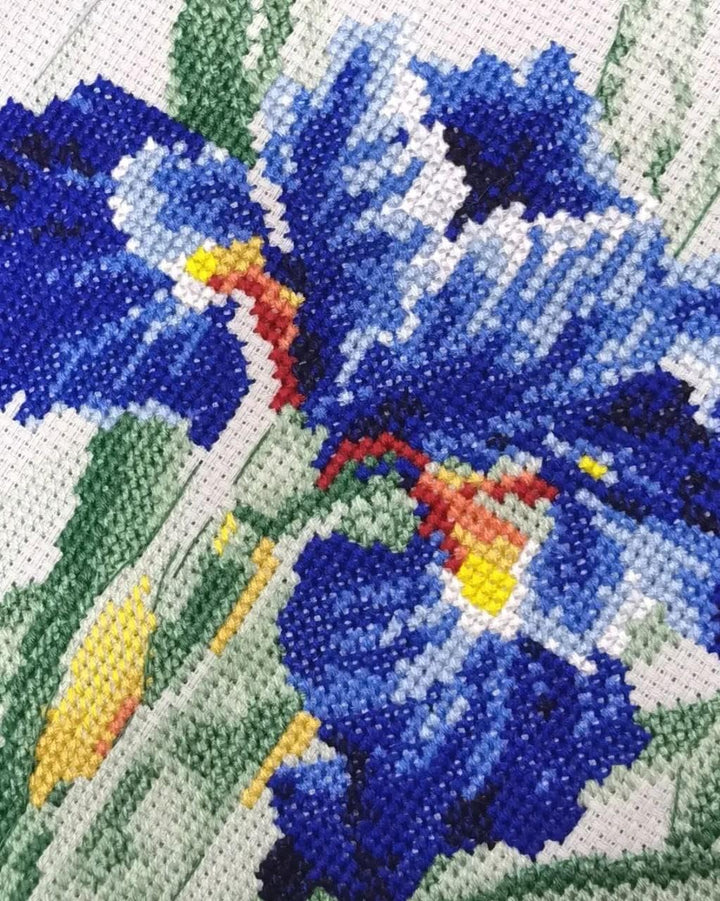 RIOLIS Counted Cross Stitch Kit 11.75"X11.75"-Blue Irises (14 Count)
