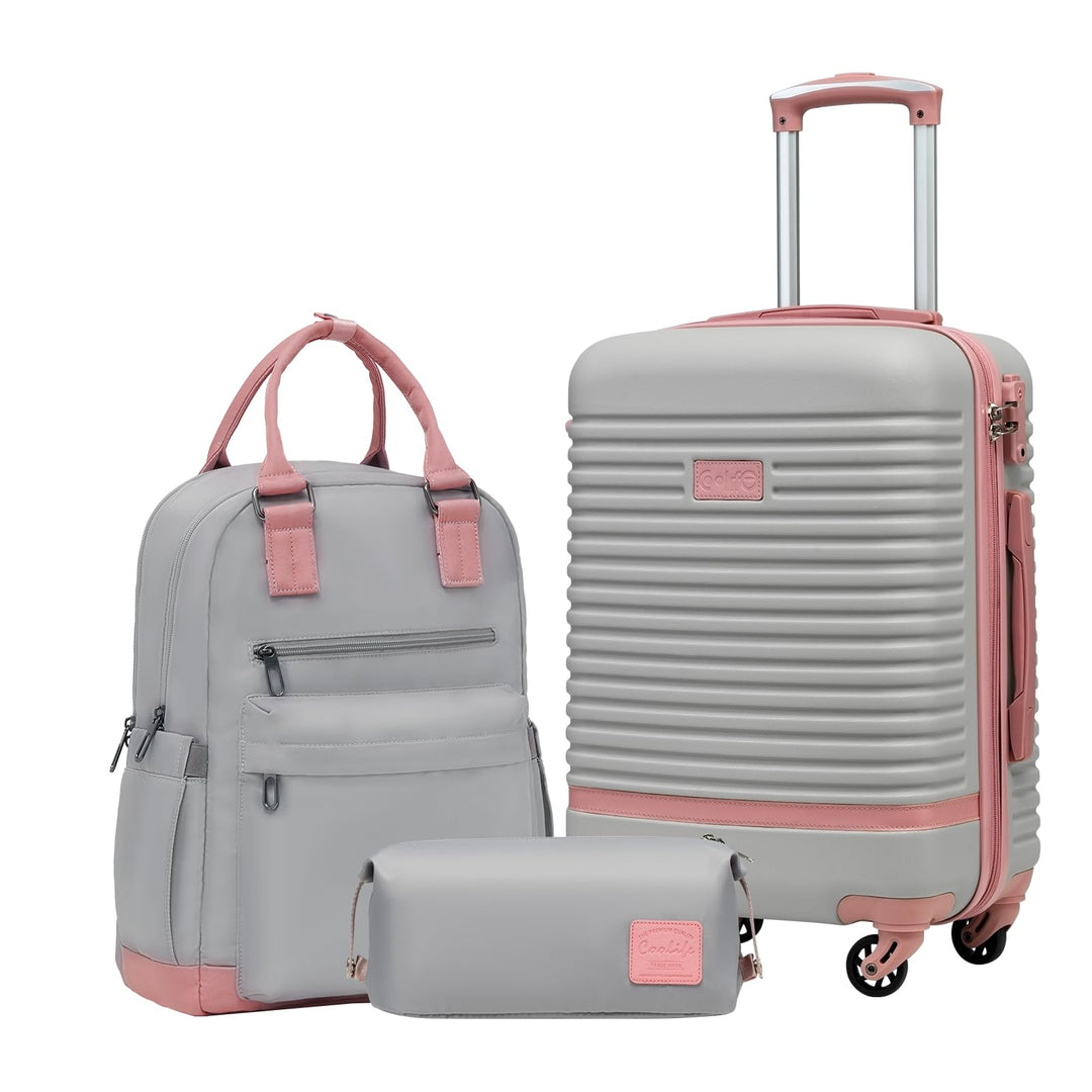 COOLIFE Koffer Trolley Koffer Reisekoffer von ABS Hartschalen Trolley 4 Rollen TSA-Schloss Der Koffe